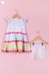 Cotton Frock & Shorts Set In Block Print